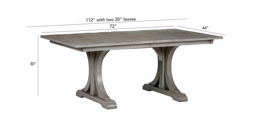 DINING Ethan Allen | Corin Rough-Sawn Trestle Extension Dining Table