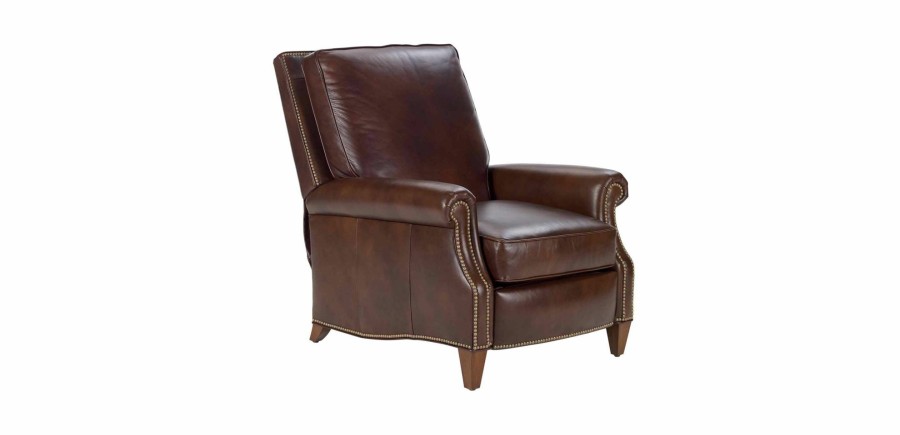 LIVING Ethan Allen Recliner Chairs | Colburn Leather Recliner, Omni/Brown