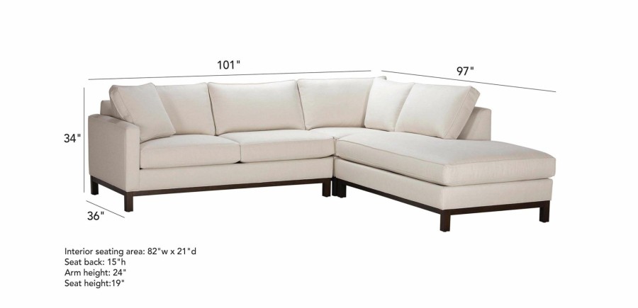 LIVING Ethan Allen | Melrose Too Three-Piece Open End Sectional