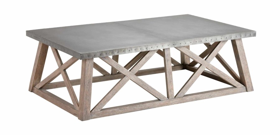 LIVING Ethan Allen | Bruckner Metal-Top Coffee Table