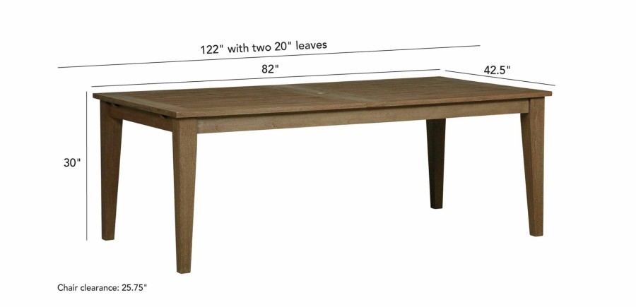 OUTDOOR Ethan Allen Bridgewater Cove | Bridgewater Cove Teak Extension Dining Table