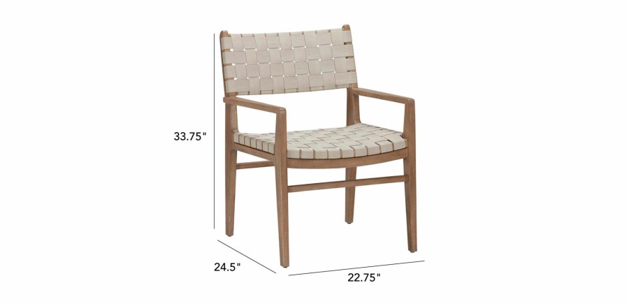 DINING Ethan Allen Arm & Host Chairs | Marteen Woven Dining Armchair