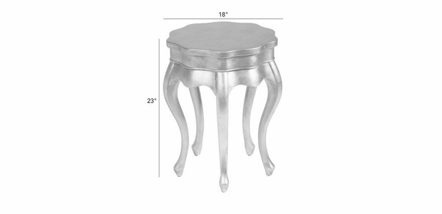 LIVING Ethan Allen | Silver Leaf Five Leg Table