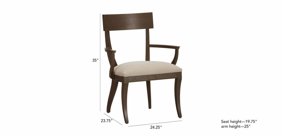 DINING Ethan Allen Arm & Host Chairs | Klismos Oak Dining Armchair