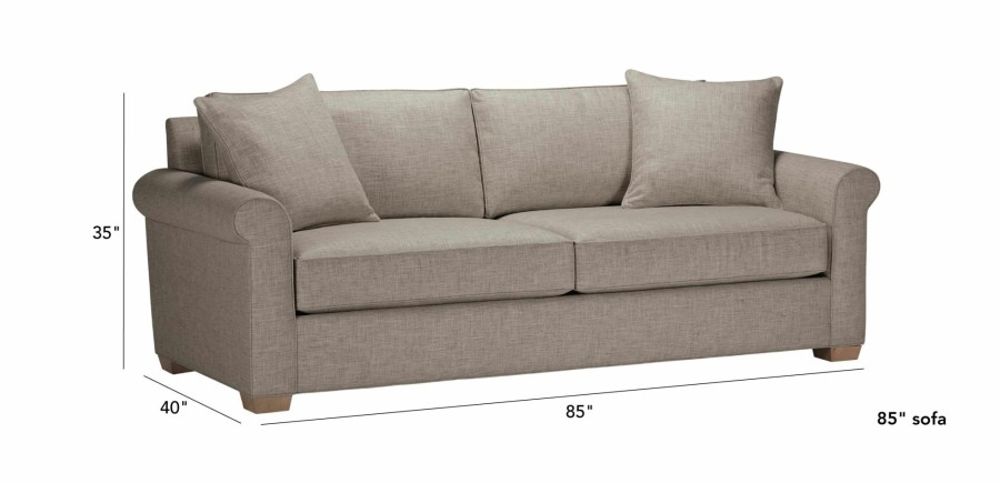 LIVING Ethan Allen Fabric Sofas | Spencer Roll-Arm Sofa, Ready To Ship