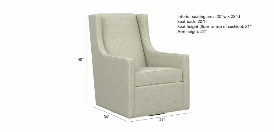 LIVING Ethan Allen Swivel Chairs | Mod Motion Glider Chair, Quick Ship