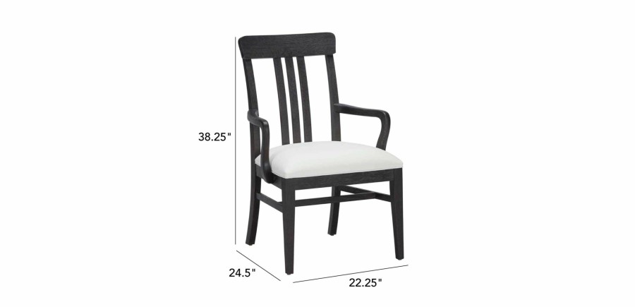 DINING Ethan Allen Arm & Host Chairs | Haddam Slat-Back Dining Armchair