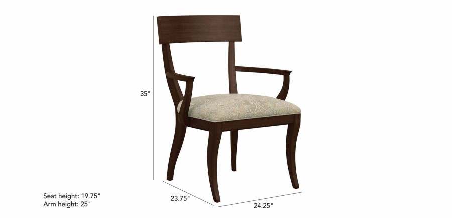 DINING Ethan Allen Arm & Host Chairs | Klismos Armchair