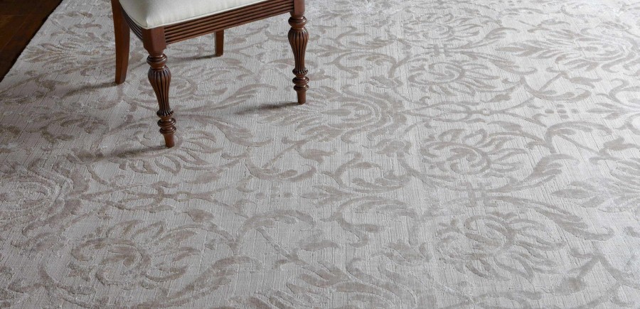 RUGS & FLOORING Ethan Allen | Jacquard Damask Rug, Buff