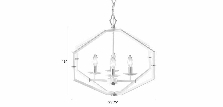 LIGHTING Ethan Allen | Kennedy Modern White Chandelier