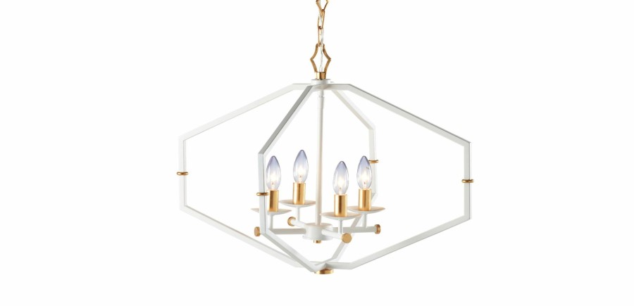 LIGHTING Ethan Allen | Kennedy Modern White Chandelier