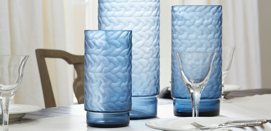 DINING Ethan Allen | Chelsea Textured Glass Vase