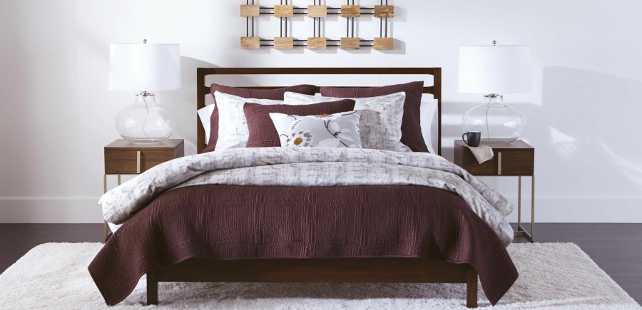 BEDROOM Ethan Allen Quilts & Comforters | Rice Stitch Kantha Quilt And Shams, Beet