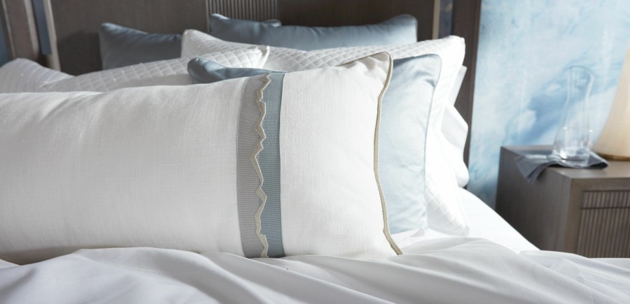 BEDROOM Ethan Allen Decorative Shams | Salena Solid Sham, Mist Blue